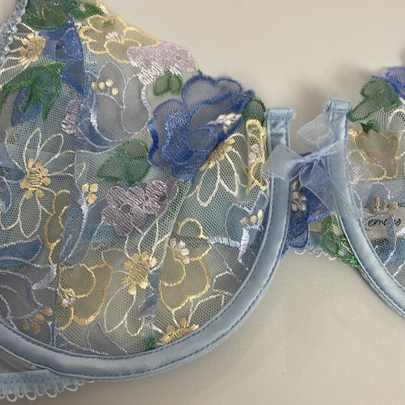 For Love and Lemons Periwinkle Bra (XL) and Thong (L) Set - Picture 2 of 3